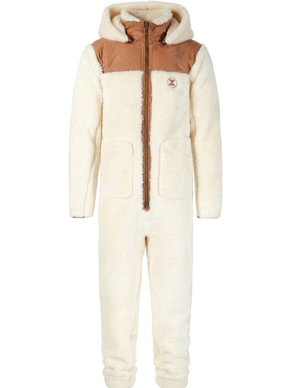 OnePiece The New Vegan Shearling Jumpsuit  Cream Hooded Faux Fur Unisex XL NWOT